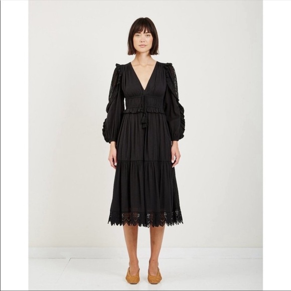 Ulla Johnson Dresses & Skirts - Ulla Johnson Sheila Midi Dress Noir Black Sz 6